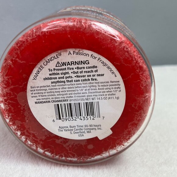 Yankee Candle Mandarin Cranberry Housewarmer Jar Candle .75 Full 14.5 oz Red - Picture 5 of 7